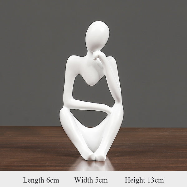 Thinker Statue Abstract Figure Sculpture Small Ornaments Resin Statue Home Crafts Home Decoration Modern Figurines For Interior