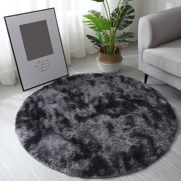 Black Essiene Faux Fur Rug